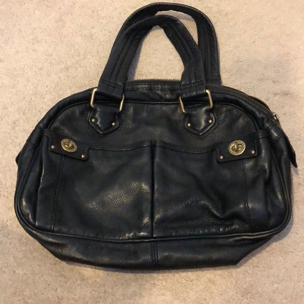 MARC BY MARC JACOBS Totally Turnlock Core Bowler Bag Blk Leather Brass Hardware